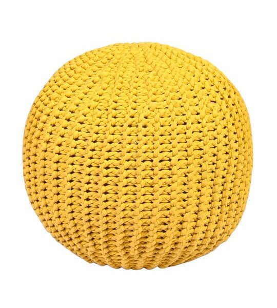 Vibrant Sunshine Crochet Pouf - Handmade