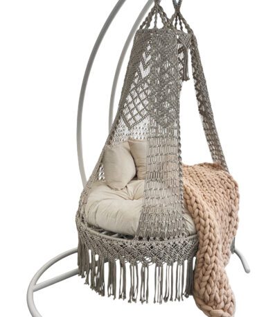 Deluxe Macrame Hanging Chair-Handwoven Swing