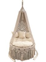 Stylish cotton rope swing with cushion